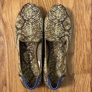 Rothy’s size 9 original loafer in gold python